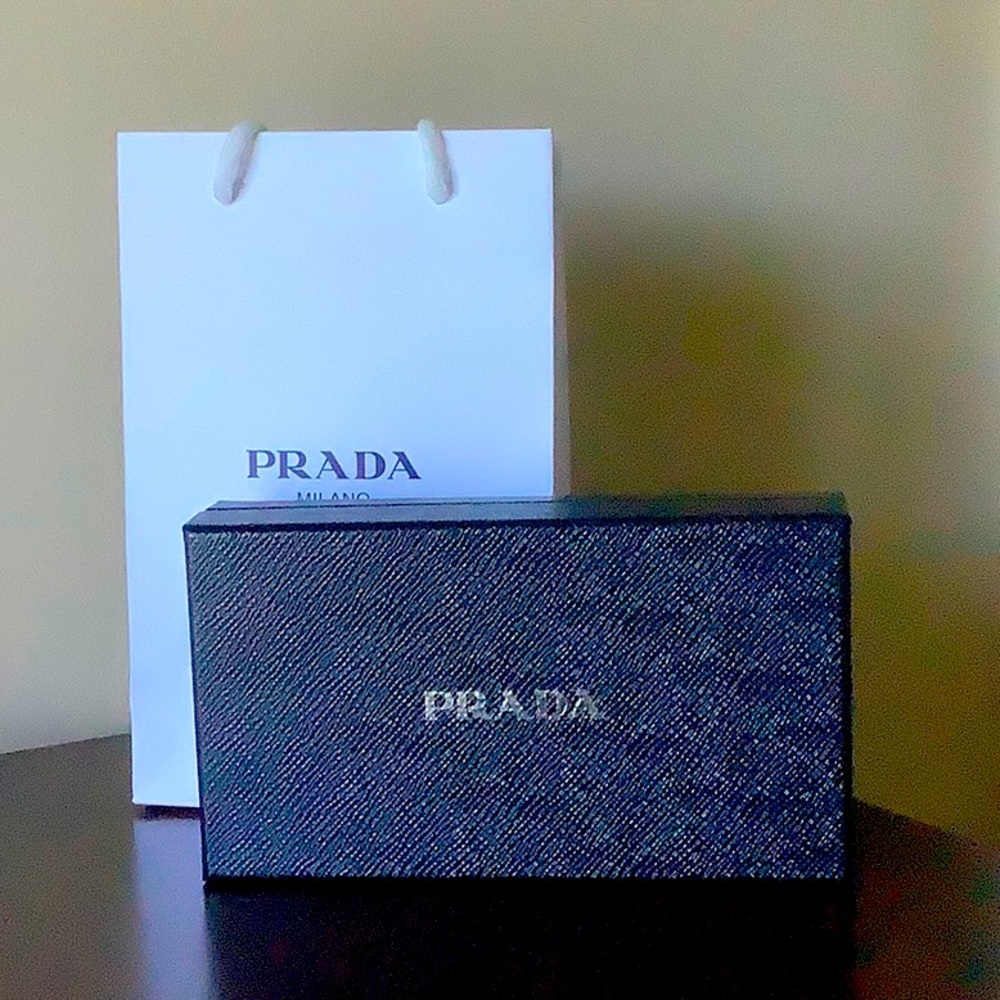 Prada Tessuto Quilted Nylon Flap Wallet 1MH132, Blue